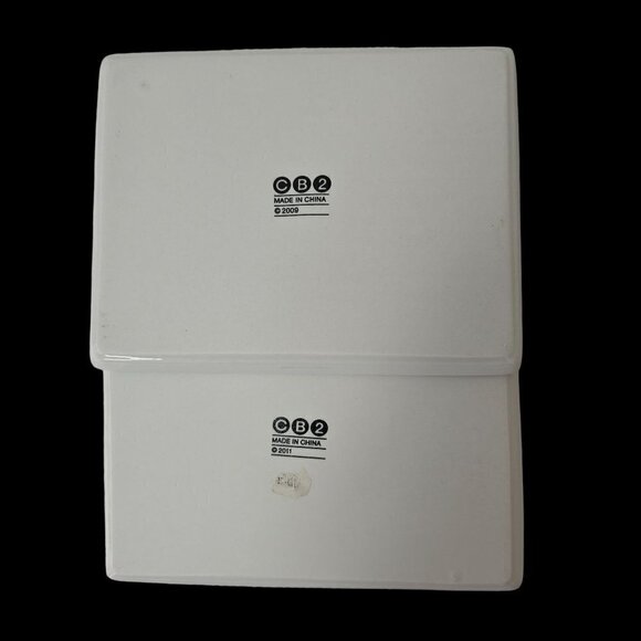 CB2 Crate Barrel Sushi Plates 2009 Olive 2011 Swiss Cheese Ceramic 6.5 x 5 Inch - Picture 7 of 7